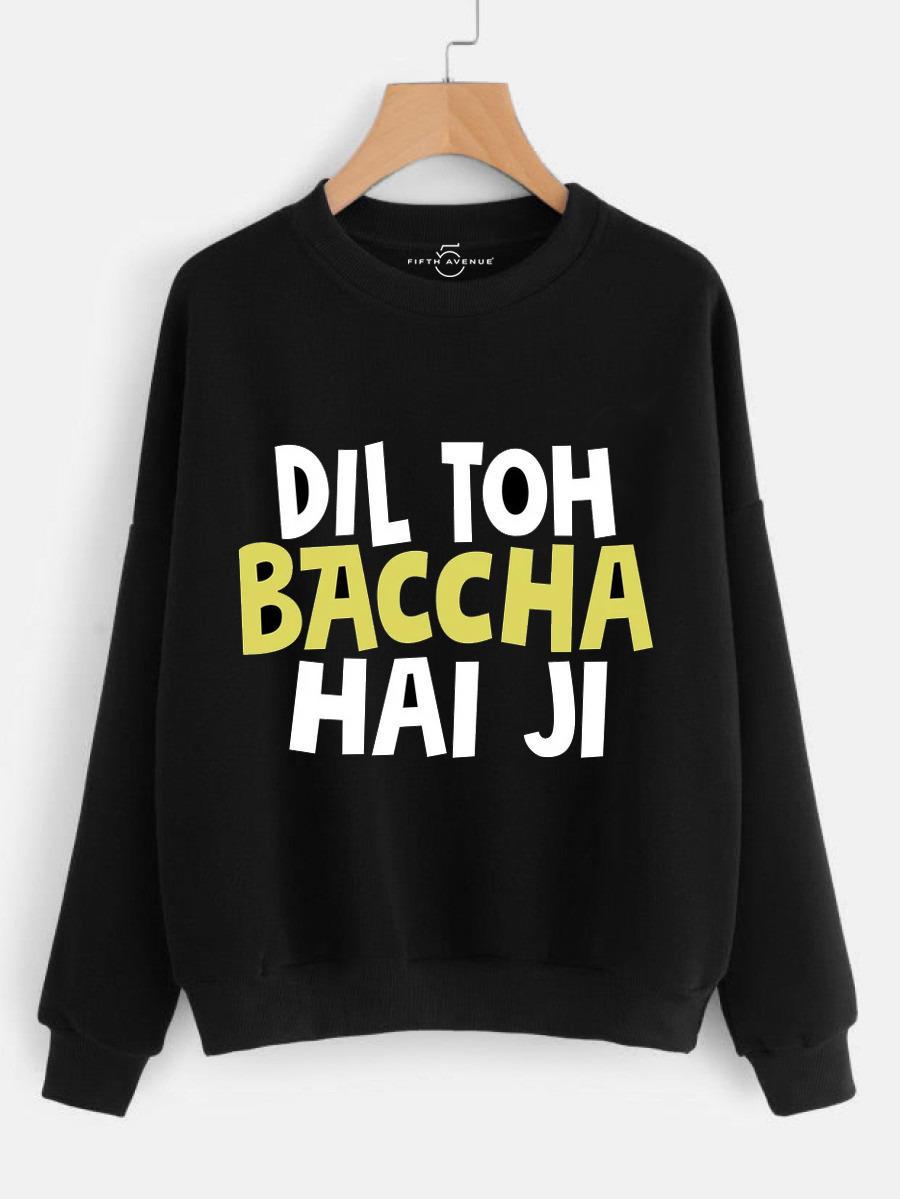 Fifth Avenue Dil Tou Bacha Printed Sweatshirt - Black