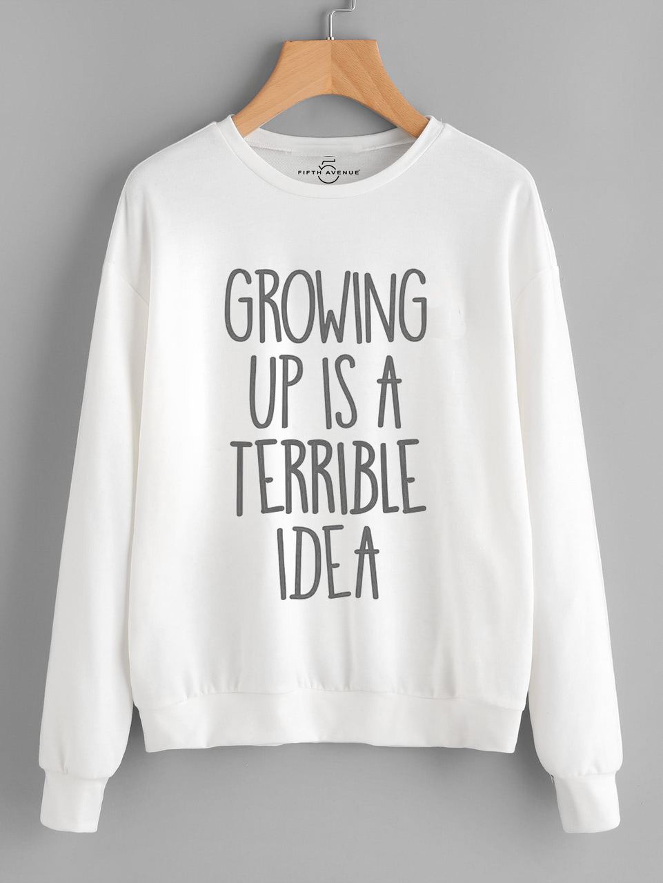 Fifth Avenue Growing Up Terrible Idea Printed Sweatshirt - Black