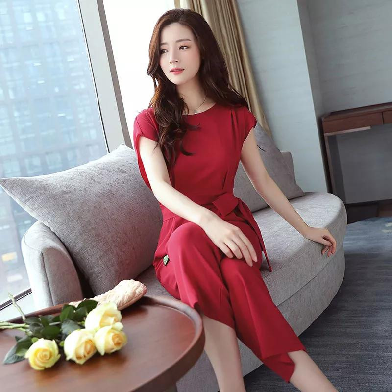 Fifth Avenue Women's JMS74 Dolman Sleeve Jumpsuit - Maroon