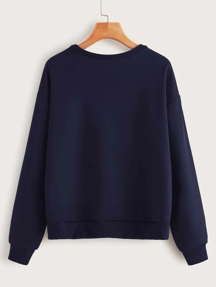 Fifth Avenue DIFT16 Wife Mom Boss Printed Sweatshirt - Navy Blue