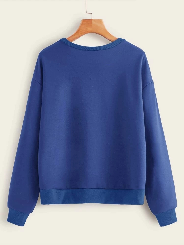 Fifth Avenue DIFT16 Wife Mom Boss Printed Sweatshirt - Royal Blue