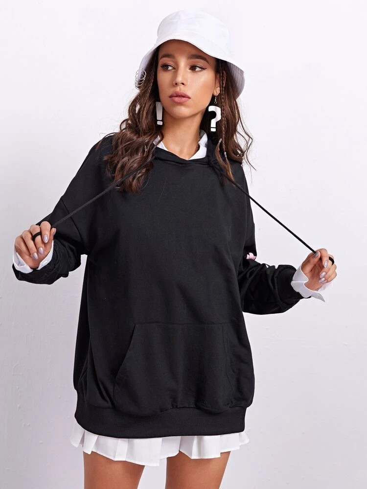 Fifth Avenue DIFT22 Floral Sleeve Print Hoodie - Black