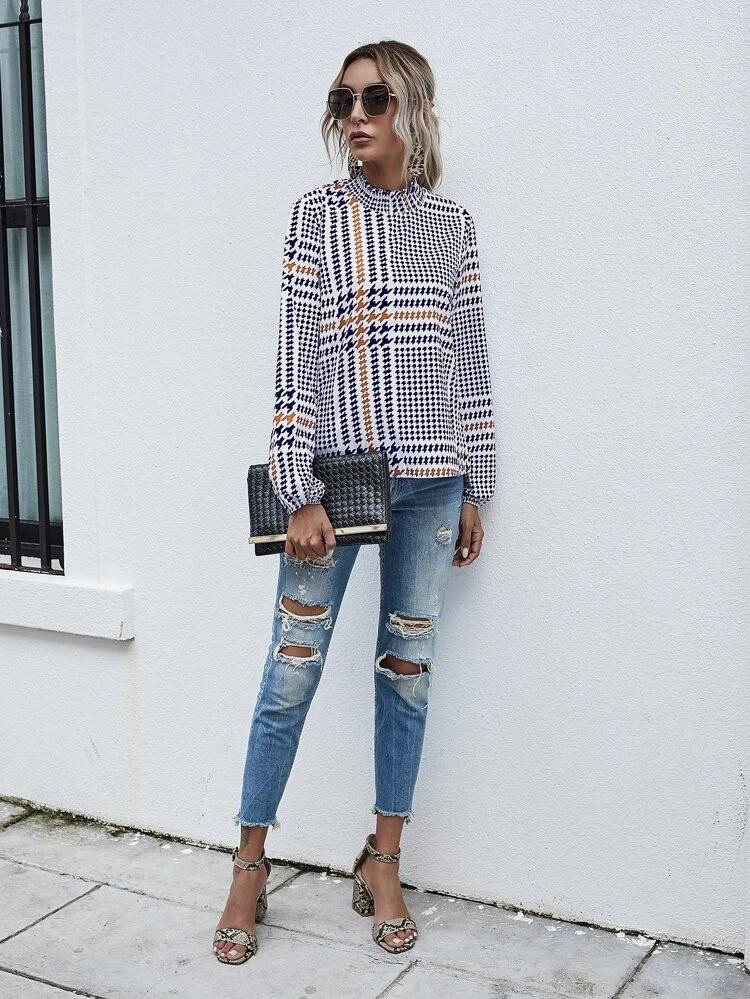 Fifth Avenue Womens Printed Stitched Western Top - FAWWT2