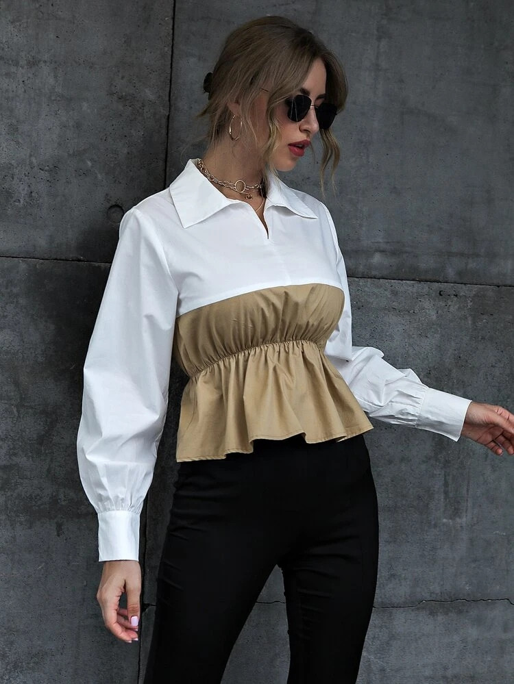 Fifth Avenue Womens Colorblock Stitched Western Top - FAWWT6