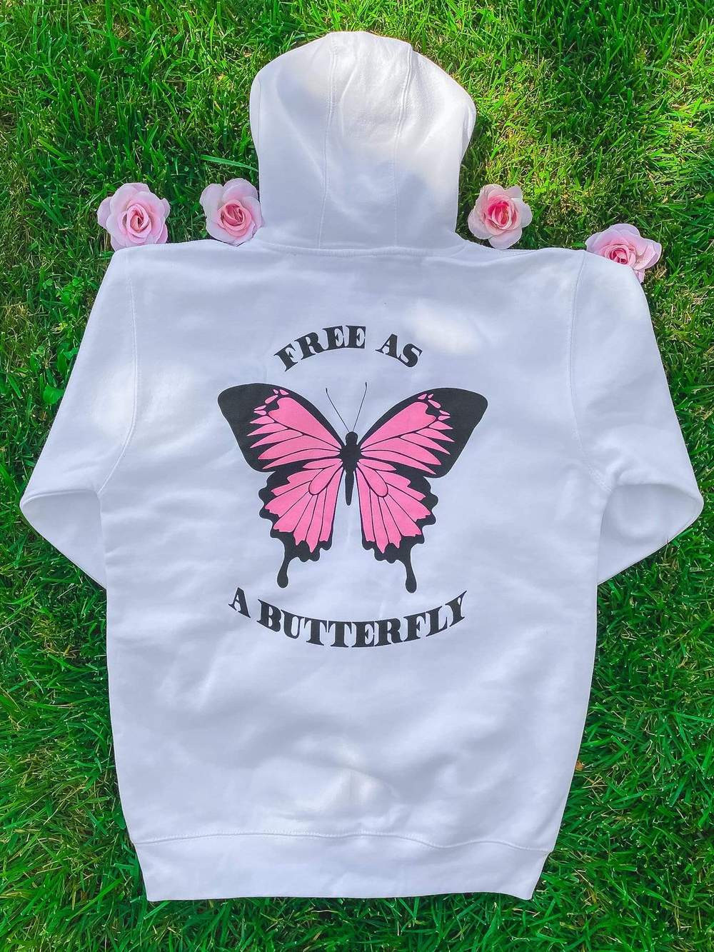 Fifth Avenue DIFT82 Free As A Butterfly Print Hoodie - White