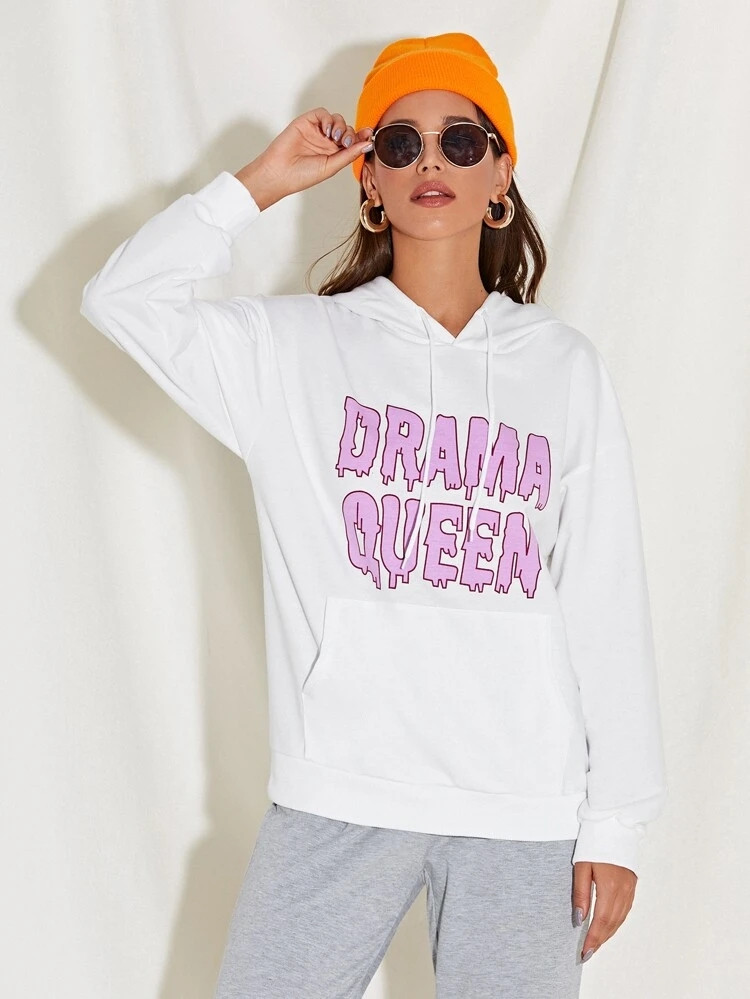 Fifth Avenue DIFT95 Drama Queen Print Hoodie - White