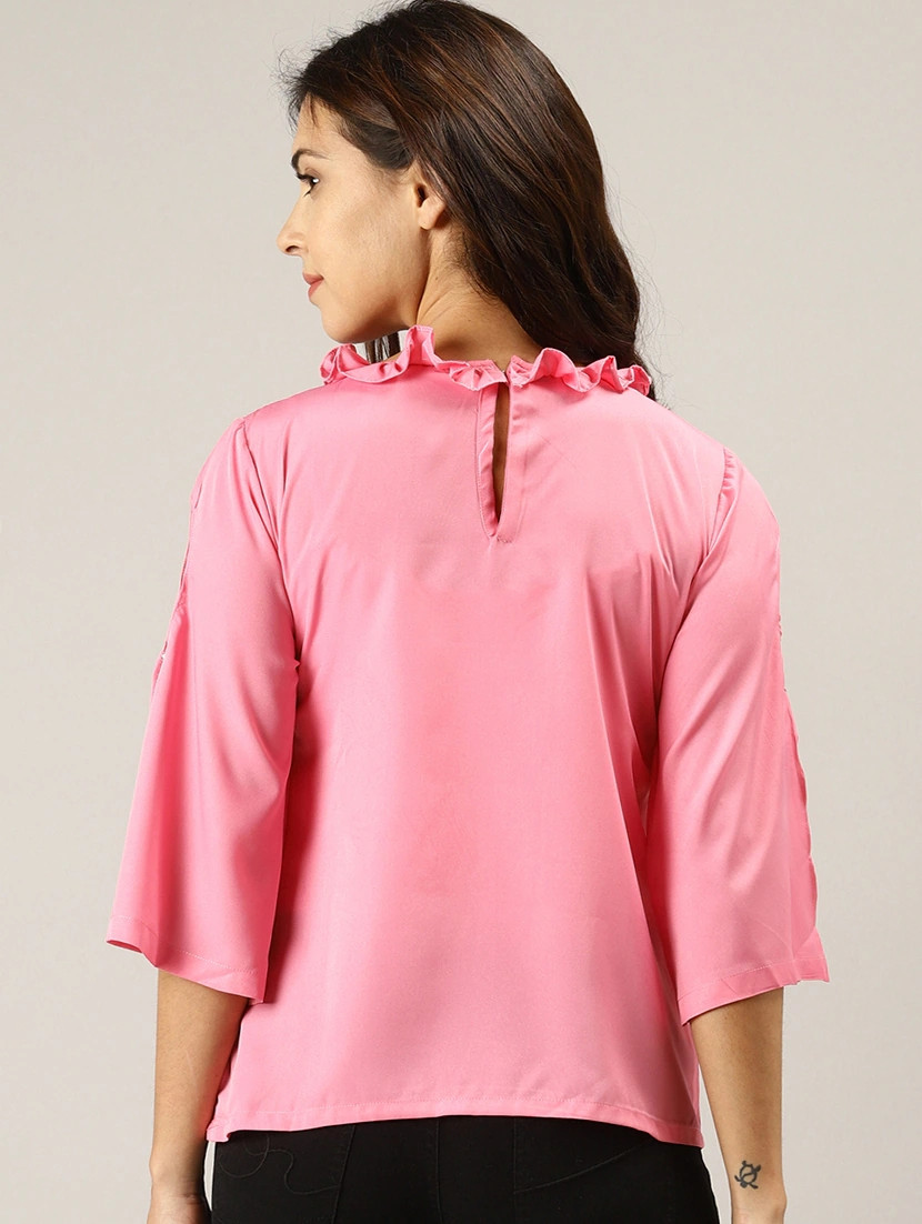 Women's Ruffle Neck Top by Groove - GRWTP11