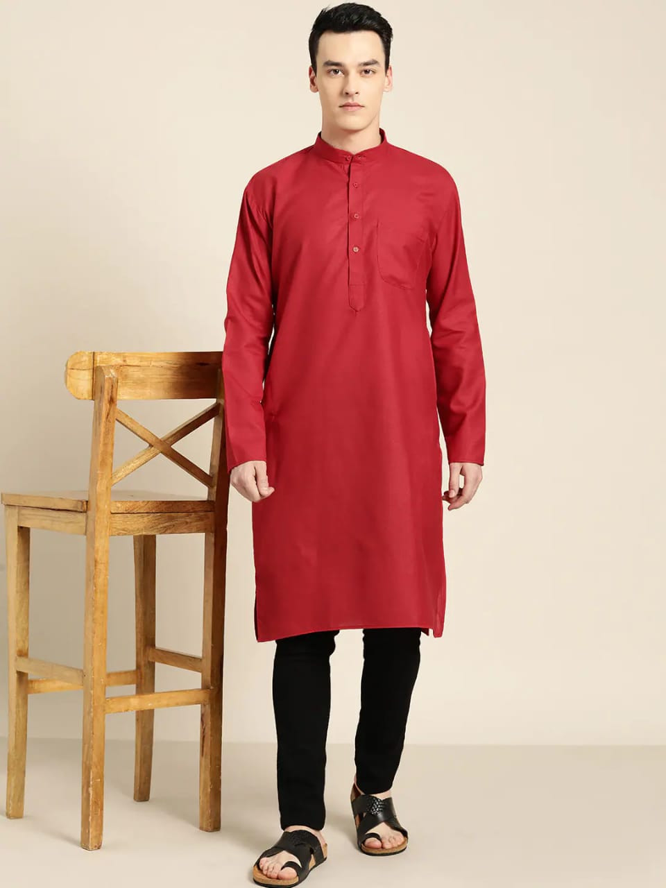 Fifth Avenue Men's Stitched Button Kurta FAMSBK1