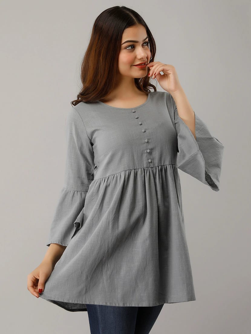 Women's Frill Sleeve Top by Groove - GRWTP17