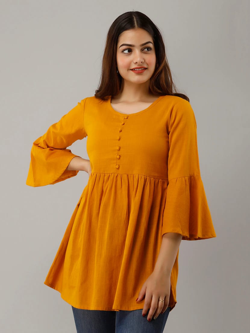 Women's Frill Sleeve Top by Groove - GRWTP18