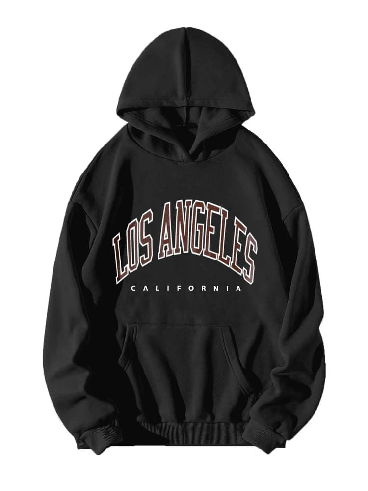 Fifth Avenue DIFT214 Los Angeles Print Hoodie - Black