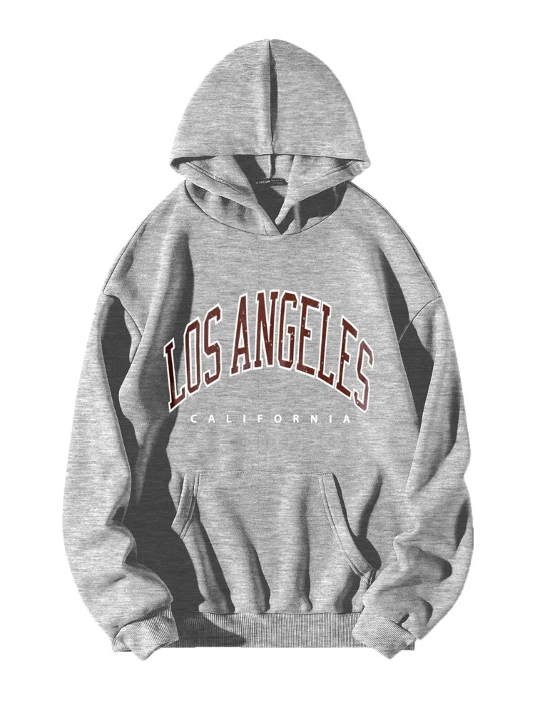 Fifth Avenue DIFT214 Los Angeles Print Hoodie - Grey