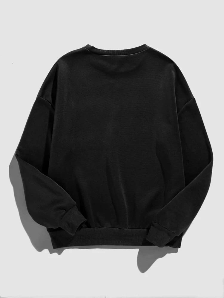 Fifth Avenue DIFT218 Cat Printed Sweatshirt - Black