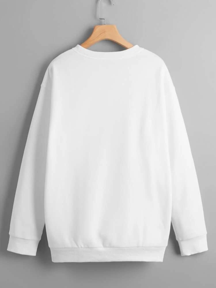 Fifth Avenue DIFT237 Heart Printed Sweatshirt - White