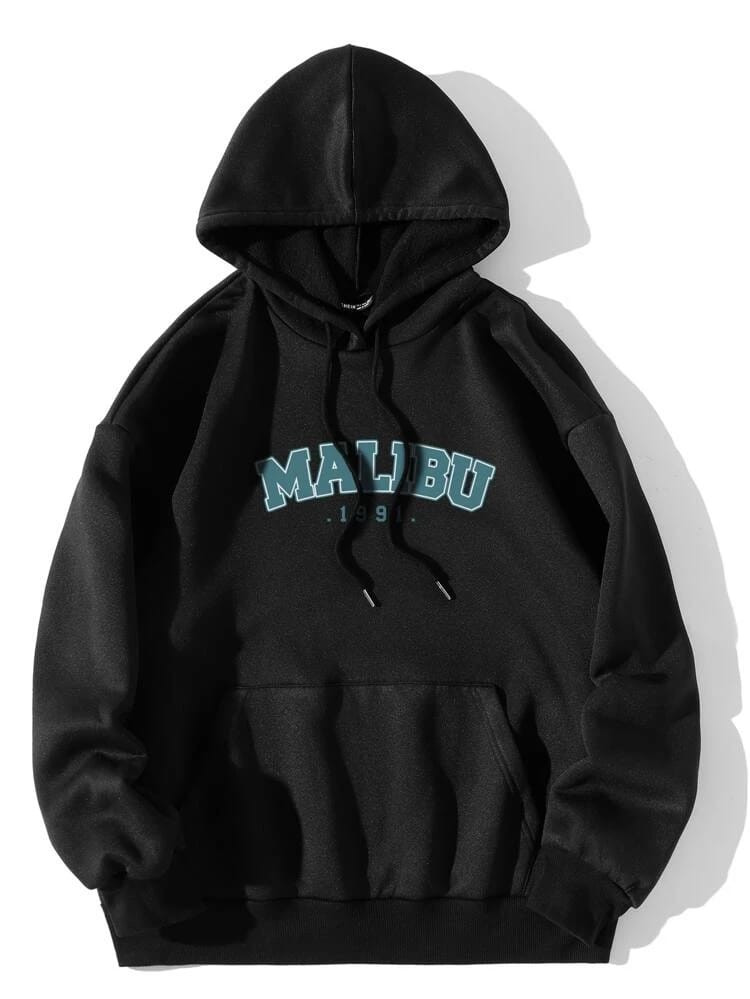 Fifth Avenue DIFT254 Malibu Print Hoodie - Black