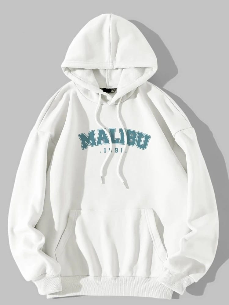 Fifth Avenue DIFT254 Malibu Print Hoodie - White