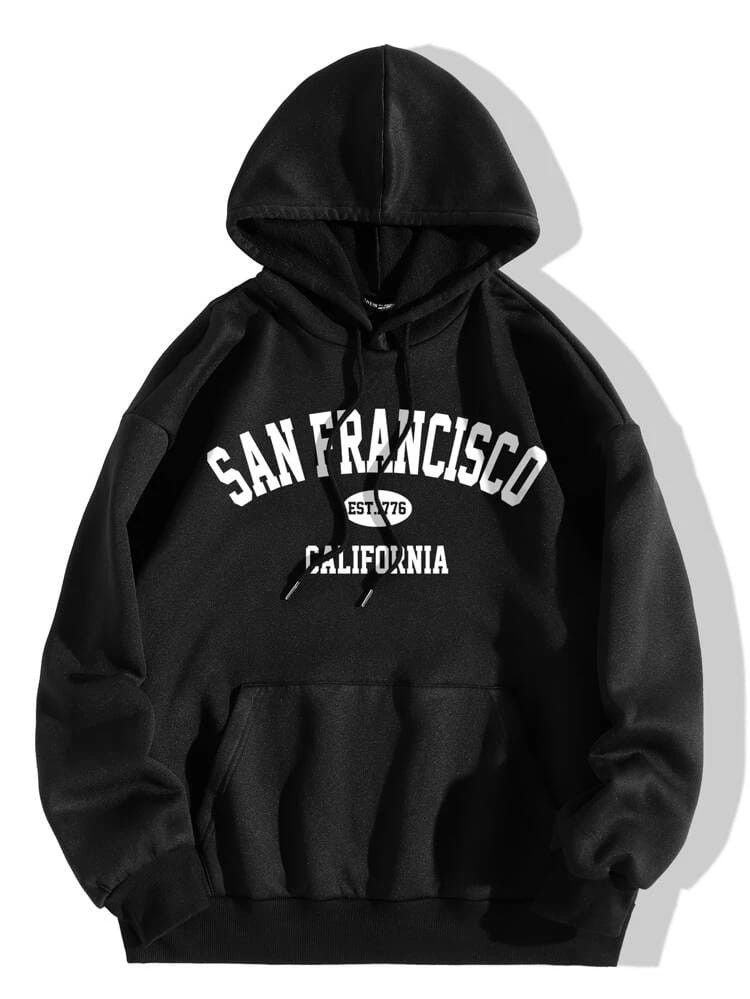 Fifth Avenue DIFT255 San Francisco Print Hoodie - Black