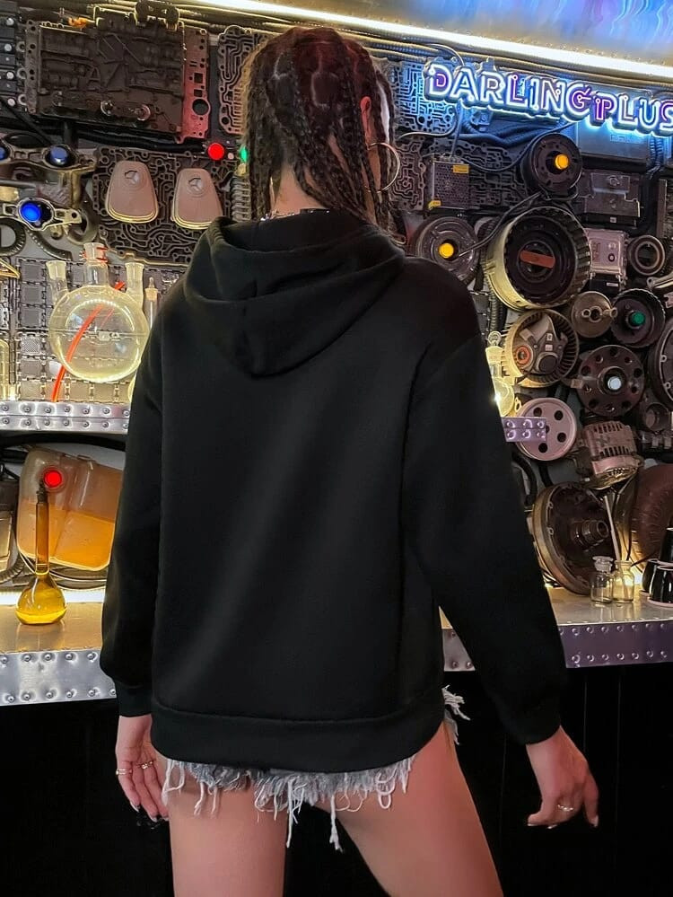 Fifth Avenue DIFT256 Face Print Hoodie - Black