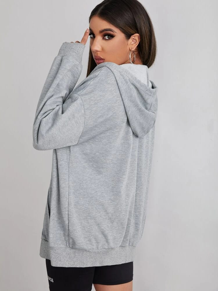 Fifth Avenue DIFT269 Laguna Beach Print Zip Hoodie - Grey