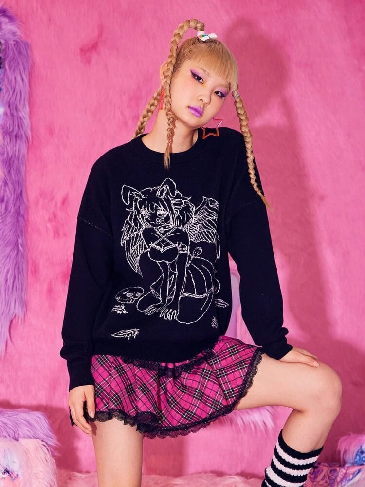 Fifth Avenue DIFT280 Vector Printed Sweatshirt - Black