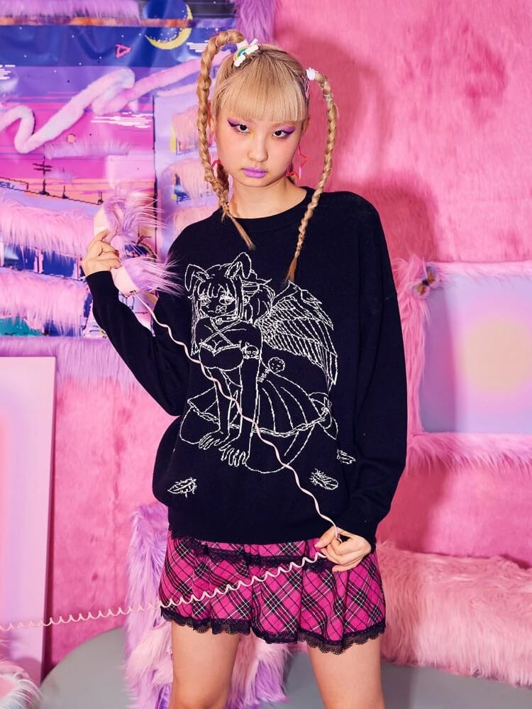 Fifth Avenue DIFT280 Vector Printed Sweatshirt - Black