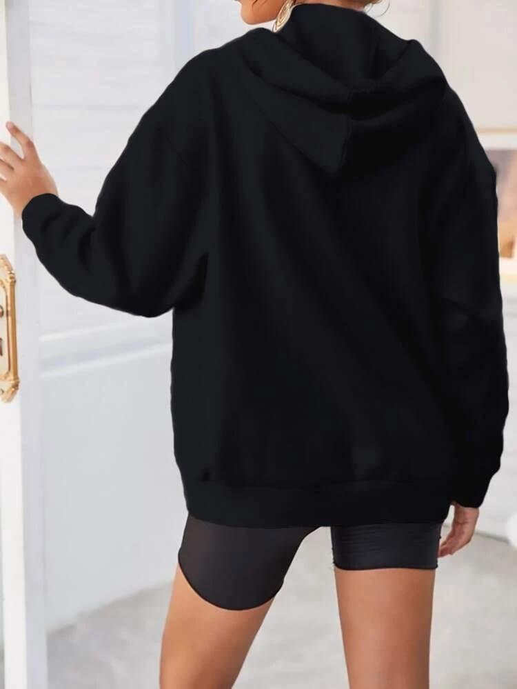Fifth Avenue DIFT289 All Roads Lead To Rome Print Hoodie - Black