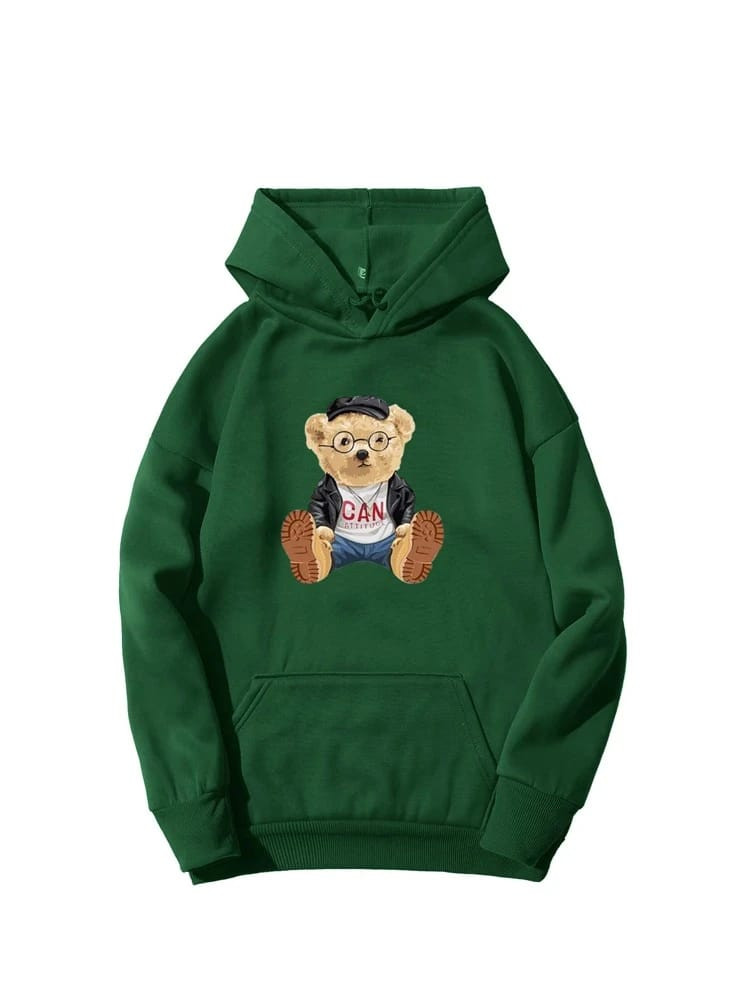Fifth Avenue DIFT291 Bear Print Hoodie - Green