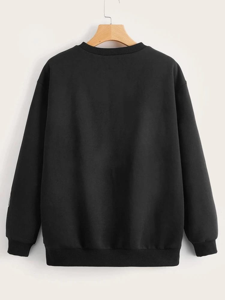 Fifth Avenue DIFT298 Figure Printed Sweatshirt - Black