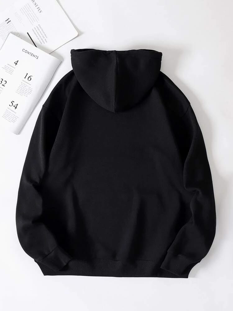 Fifth Avenue DIFT327 Vintage Print Hoodie - Black