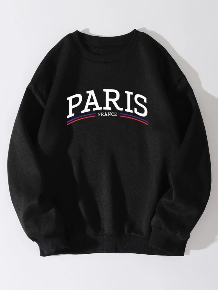 Fifth Avenue DIFT335 Paris Printed Sweatshirt - Black