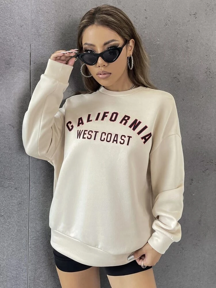 Fifth Avenue DIFT346 California Printed Sweatshirt - Cream