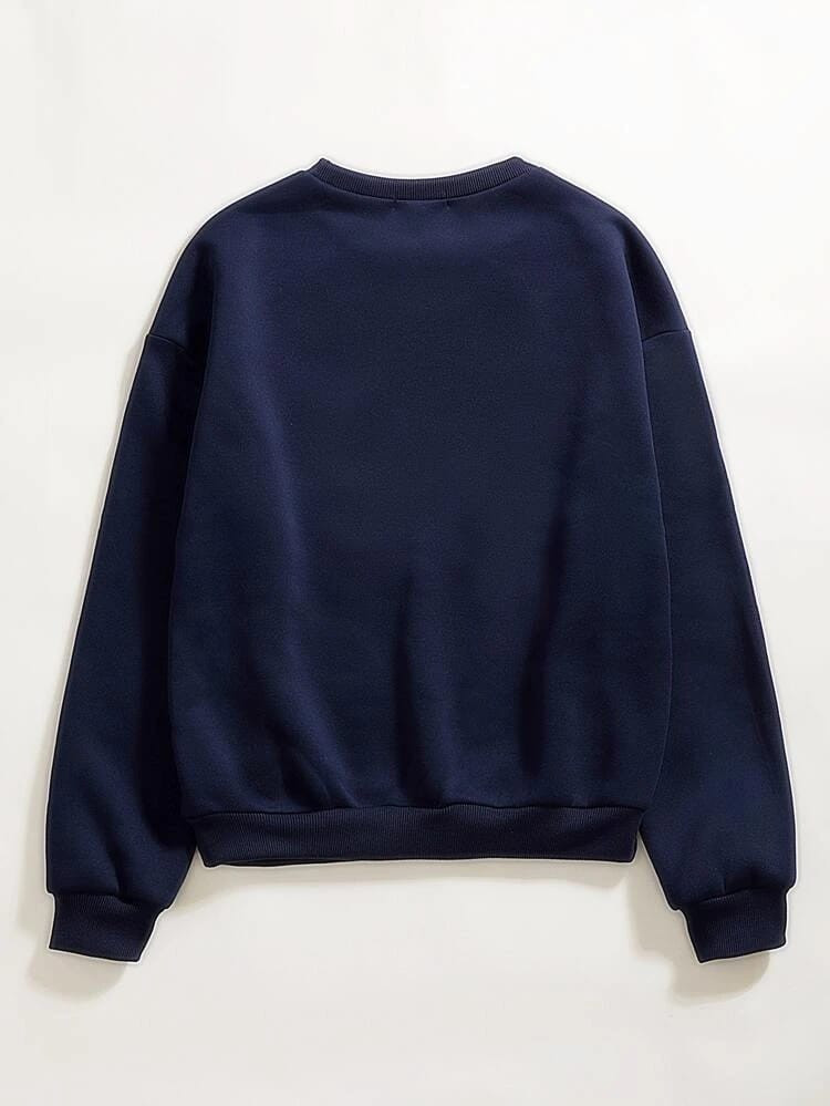 Fifth Avenue DIFT351 Lipstick Printed Sweatshirt - Navy Blue