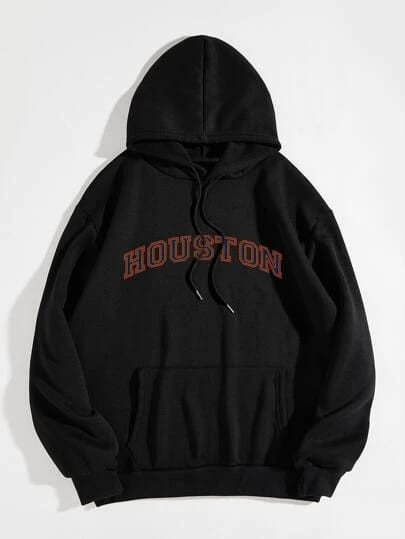 Fifth Avenue DIFT363 Houston Print Hoodie - Black