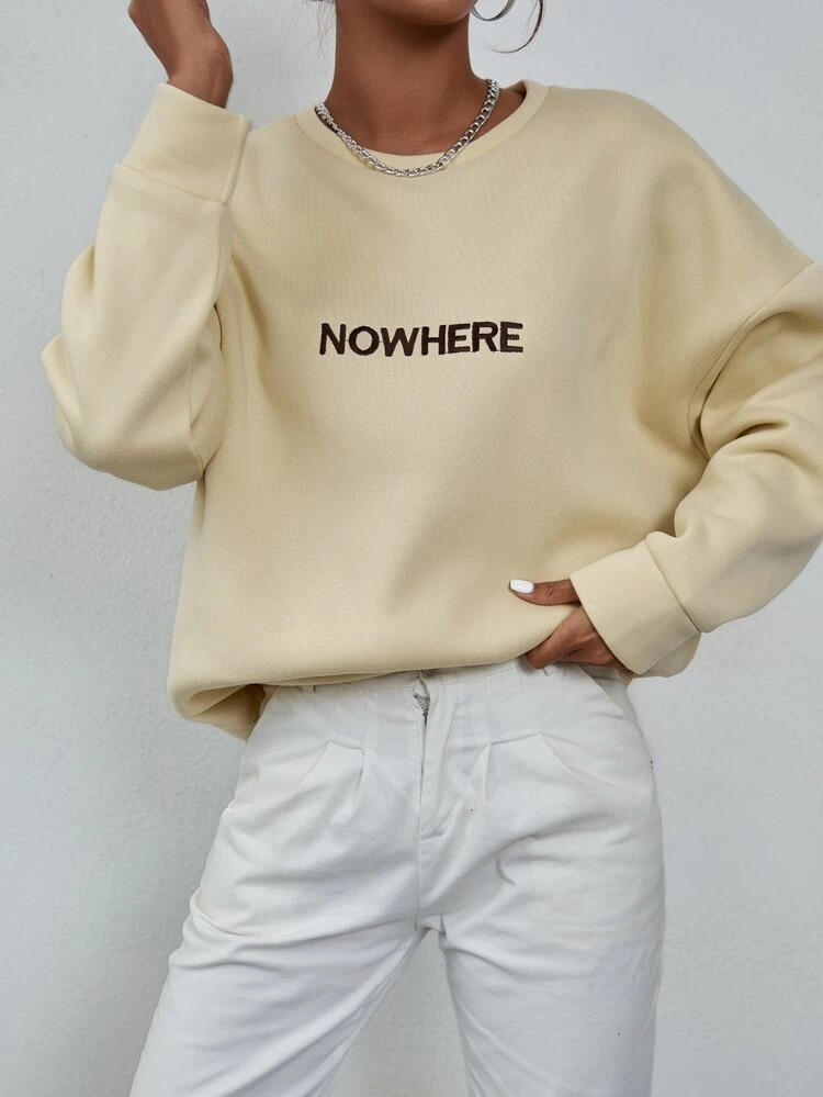 Fifth Avenue DIFT373 Nowhere Printed Sweatshirt - Cream