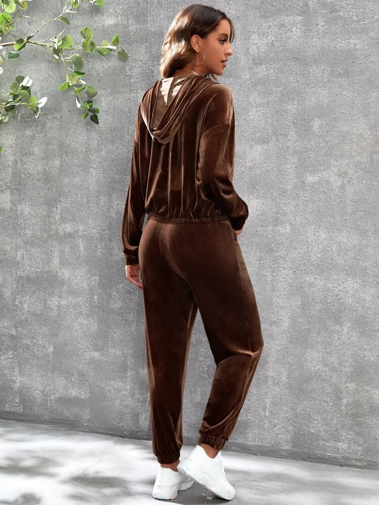 Fifth Avenue Womens Velvet Jacket and Pants Co-Ord Set FAVELC21