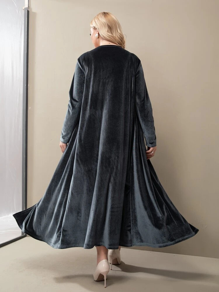 Fifth Avenue Women's Velvet Coat and Pants Co-Ord Set FAVELC24 - DG