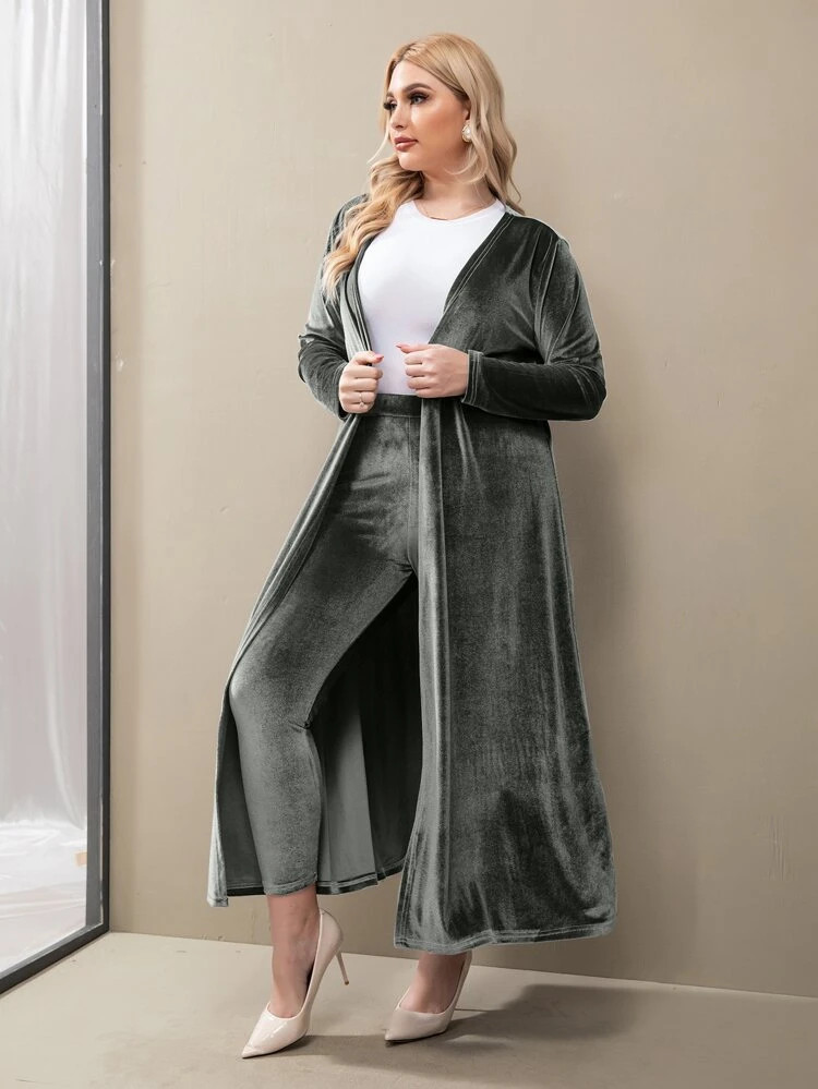 Fifth Avenue Women's Velvet Coat and Pants Co-Ord Set FAVELC24 - AG