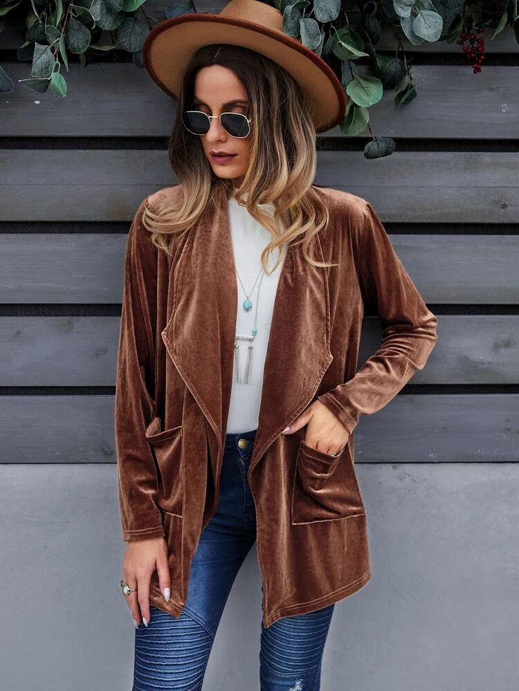 Fifth Avenue Velvet Waterfall Velvet Coat FAVELJAC6