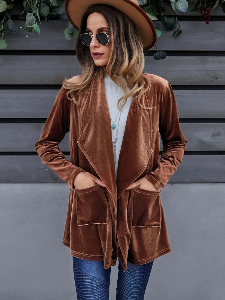 Fifth Avenue Velvet Waterfall Velvet Coat FAVELJAC6