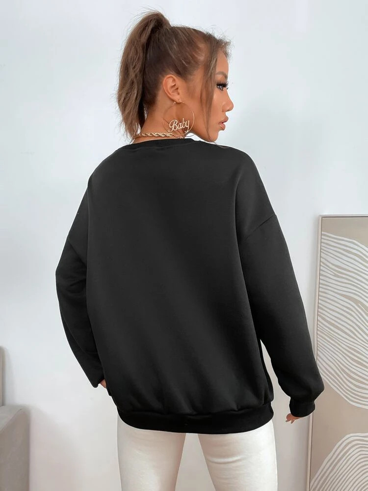 Fifth Avenue DIFT392 Custom Motor Printed Sweatshirt - Black