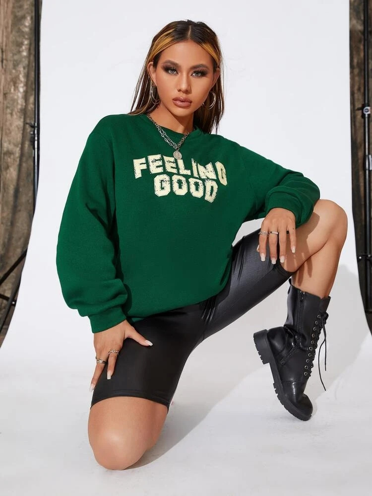 Fifth Avenue DIFT400 Feeling Good Printed Sweatshirt - Green