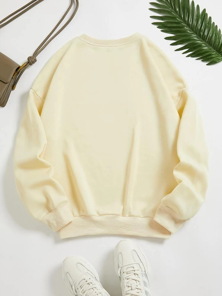 Fifth Avenue DIFT405 Vintage Printed Sweatshirt - Cream