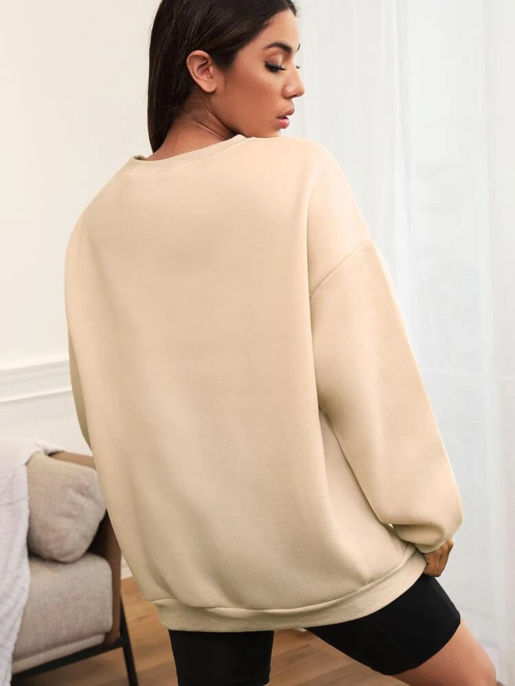 Fifth Avenue DIFT411 Heart Printed Sweatshirt - Cream