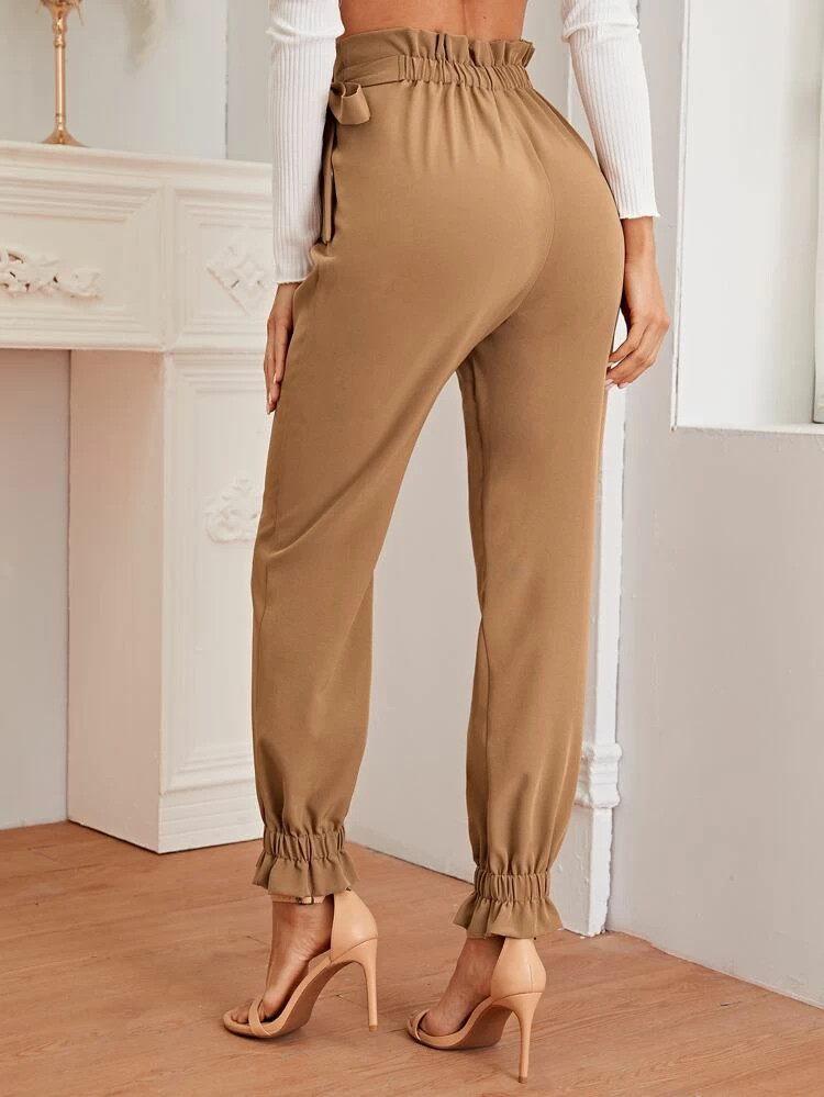 Fifth Avenue Women's Georgette Tie Detail Elastic Waist Pants FAWEWP3