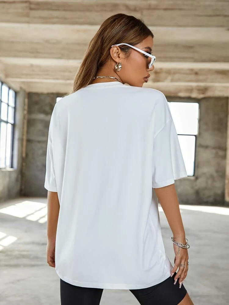 Fifth Avenue DIFT450 Oversized Printed T-Shirt - White