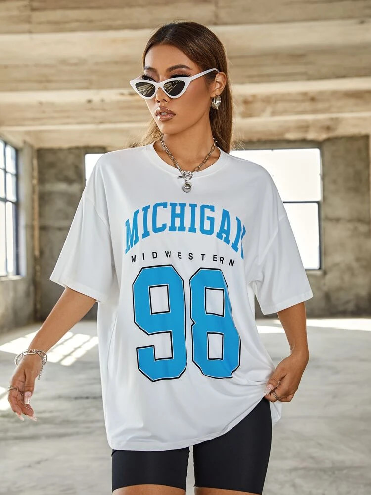 Fifth Avenue DIFT450 Oversized Printed T-Shirt - White