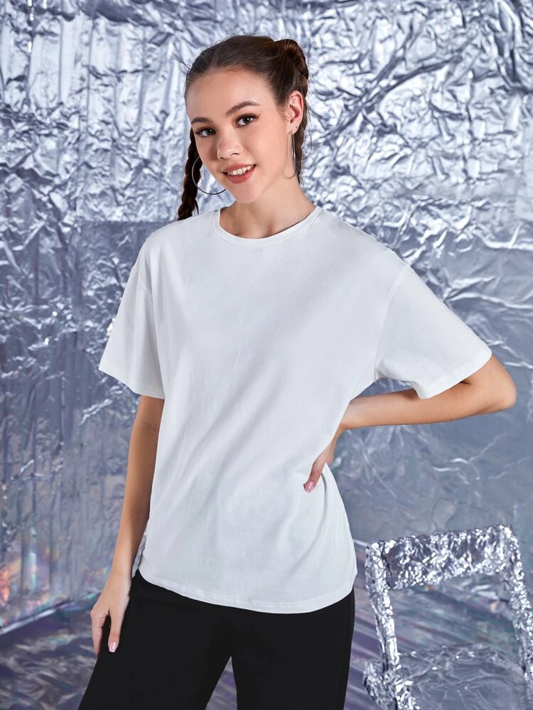 Fifth Avenue DIFT456 Oversized Working On Myself Printed T-Shirt - White