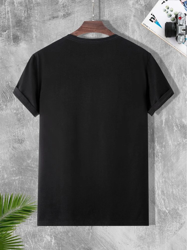 Fifth Avenue Crane Pocket Printed MIFT73 T-Shirt - Black