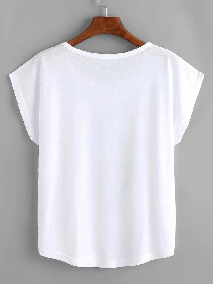 Fifth Avenue Women's Dolman DIFT556 Printed T-Shirt - White