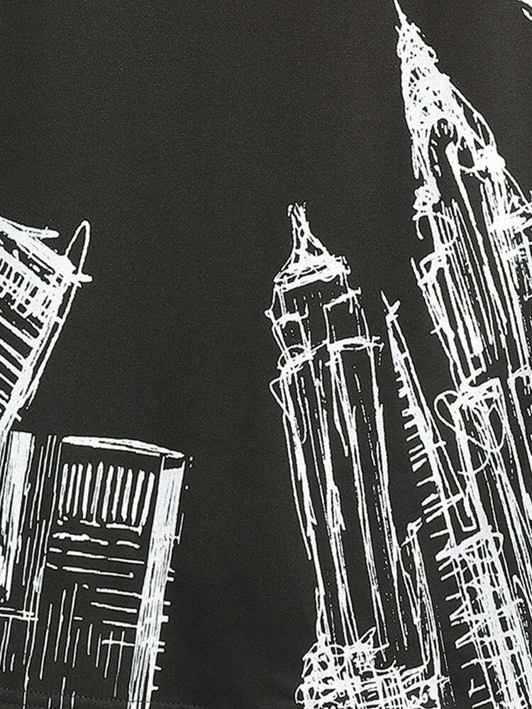 Fifth Avenue Buildings Printed MIFT93 T-Shirt - Black
